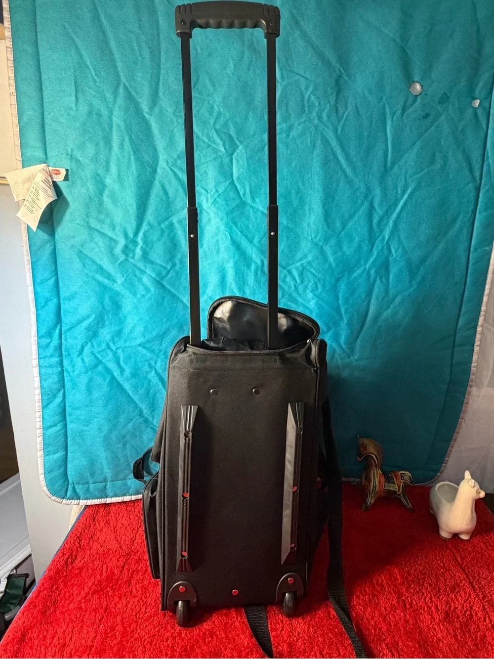 Black Men's Rolling Travel Backpack - Lightweight Carry-On